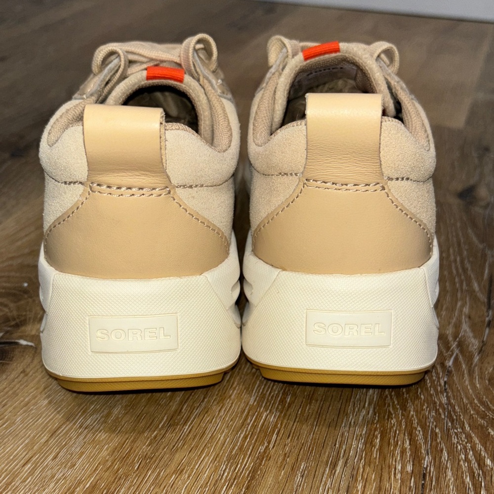 Sorel Women's Beige and Orange Accent Sneakers - Picture 7 of 9